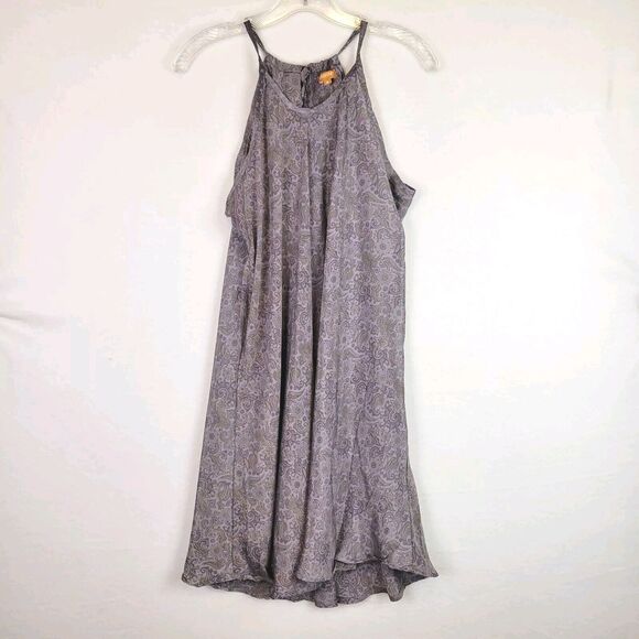 Mamey Womens Tank Cover Up Midi Slip Dress Size Medium Purple Paisley Pattern - Picture 1 of 7